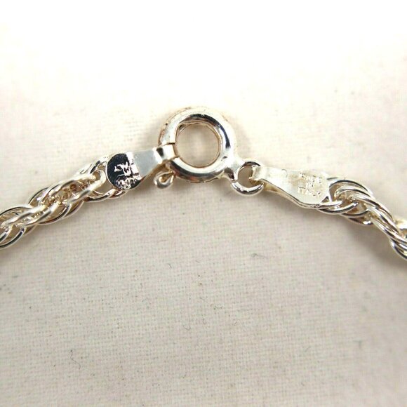 VTG 925 Sterling Silver Bracelet 7in Rope Chain 2mm Milor Italy 3.57g Stamped - Picture 3 of 7